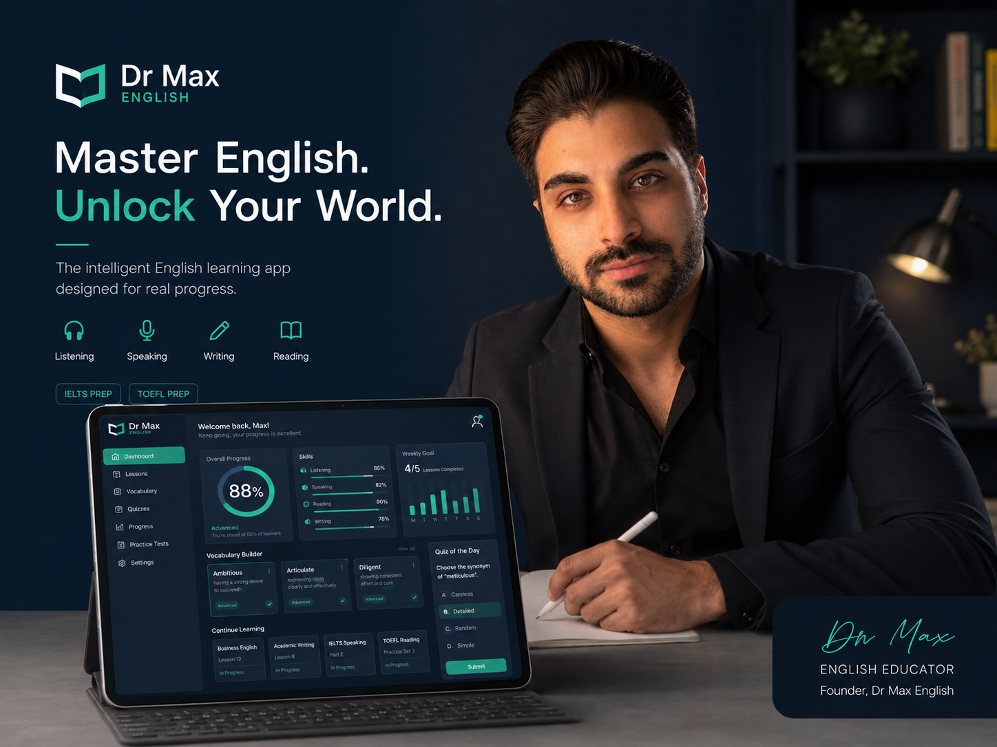 English Learning App — interactive platform for real English fluency